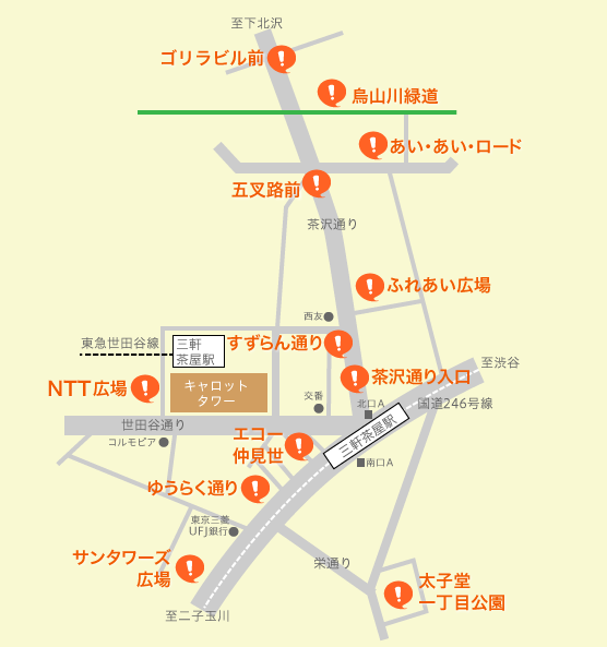 参加商店街のマップ