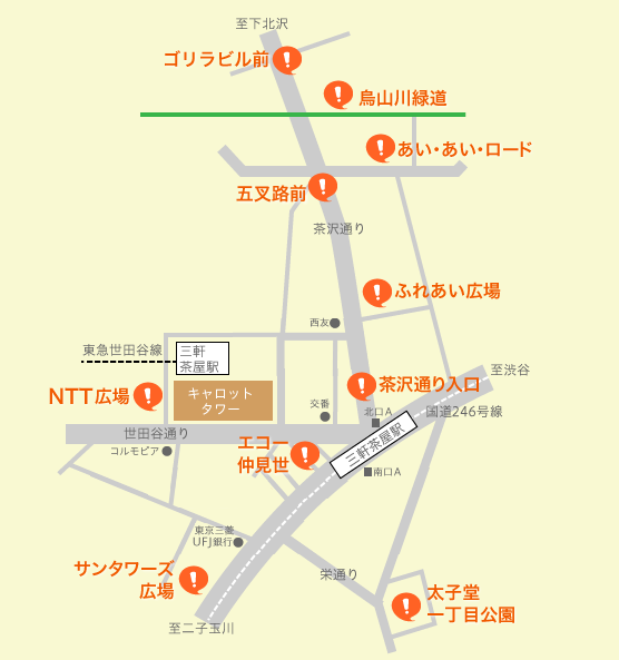 参加商店街のマップ